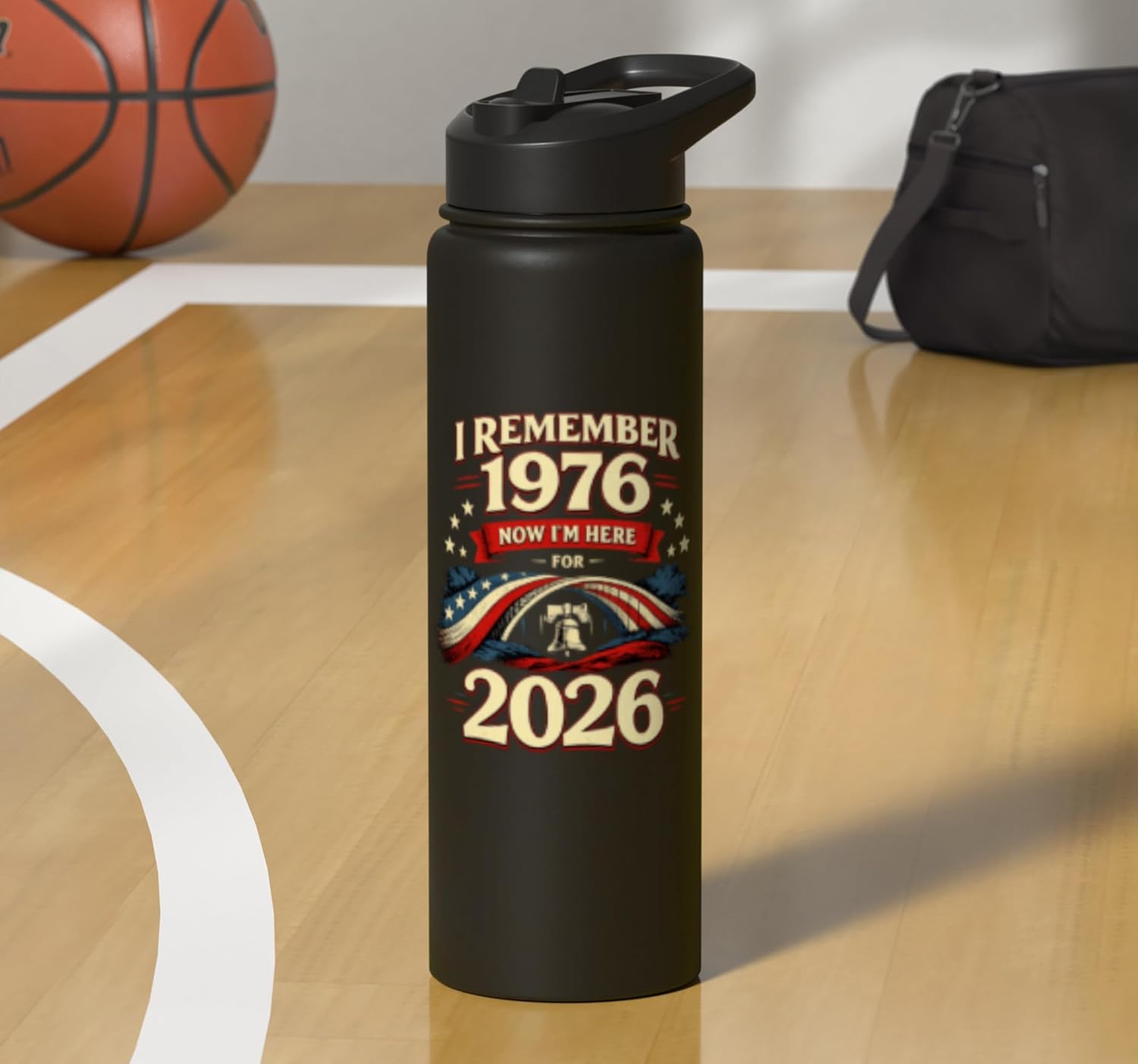 I Remember 1976 Now Im Here for 2026 American Stainless Steel Insulated Water Bottle