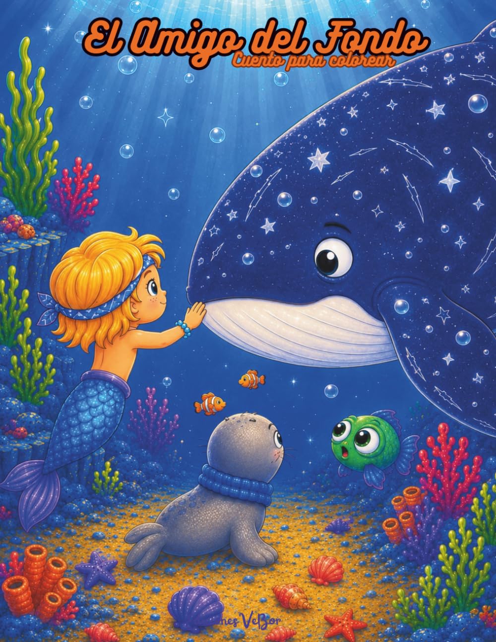 El Amigo del Fondo: Cuento para colorear (Mi Libro de Sirenas y Amigos del Mar)