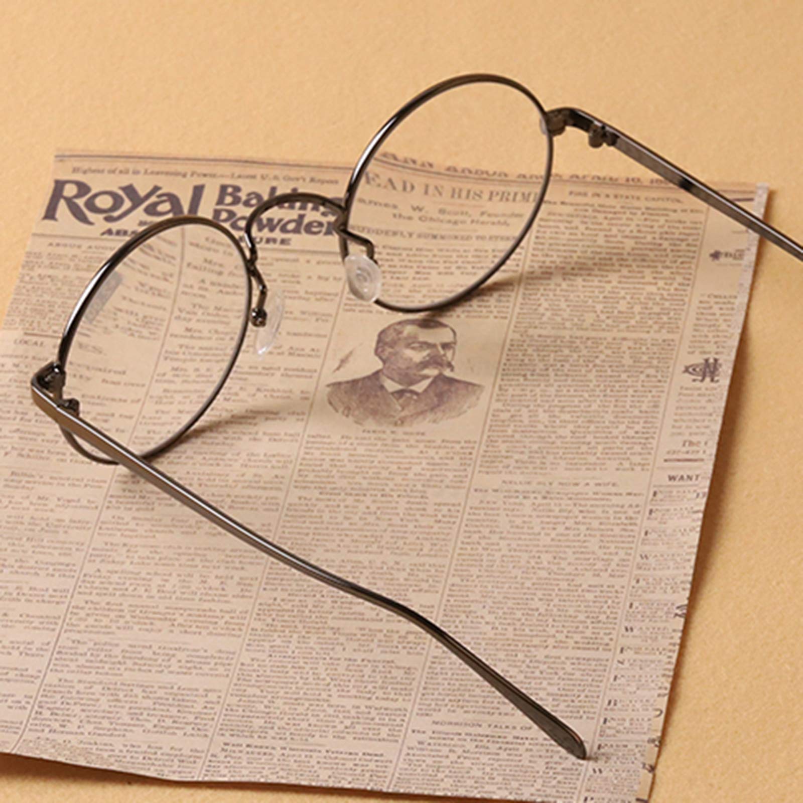 Retro Progettazione di Telaio Rotondo Piccolo, Occhiali da Lettura Occhiali Unisex, Occhiali da Lettura Cristallo Vintage Lettura Custodia Inclusa La Protezione Anti-Blu,B,+1.5