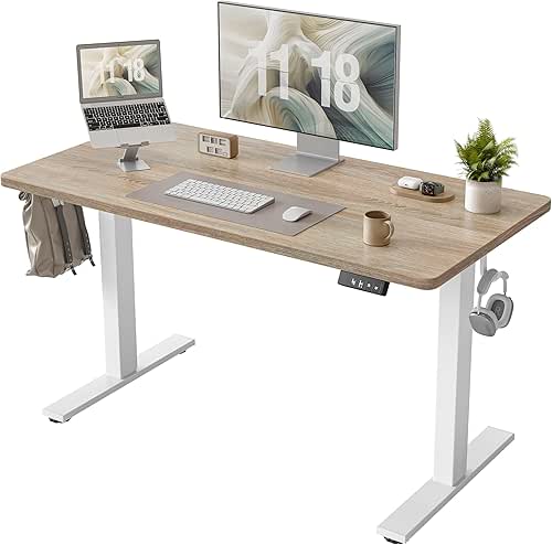 TIQLAB Electric Height Adjustable Standing Desk 47.2×23.6 inch, Sit Stand