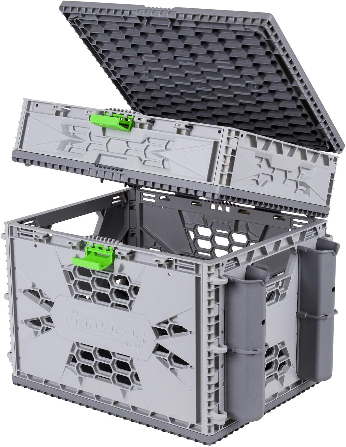 Flambeau Outdoors 455TKP Tuff Krate, Kayak Tackle Storage Solution, Fishing Organizer Crate, Premium, Gray