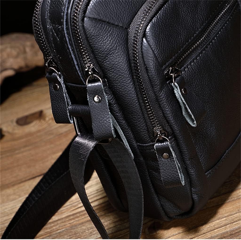Men's Real Crossbody Bag Layer Leather Shoulder Bag Retro Large Capacity Multifunctional Satchel