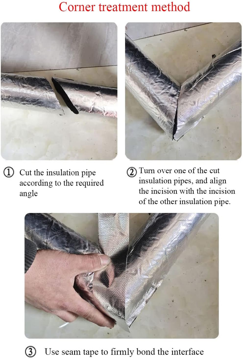 Frost Protection Insulation Tube X1, Self-Adhesive Pipe Insulation Foam, Aluminum Foil Rubber Insulation Pipe, Length 0.95m(37.4in) (Color : 30mm, Size : 114mm ID)