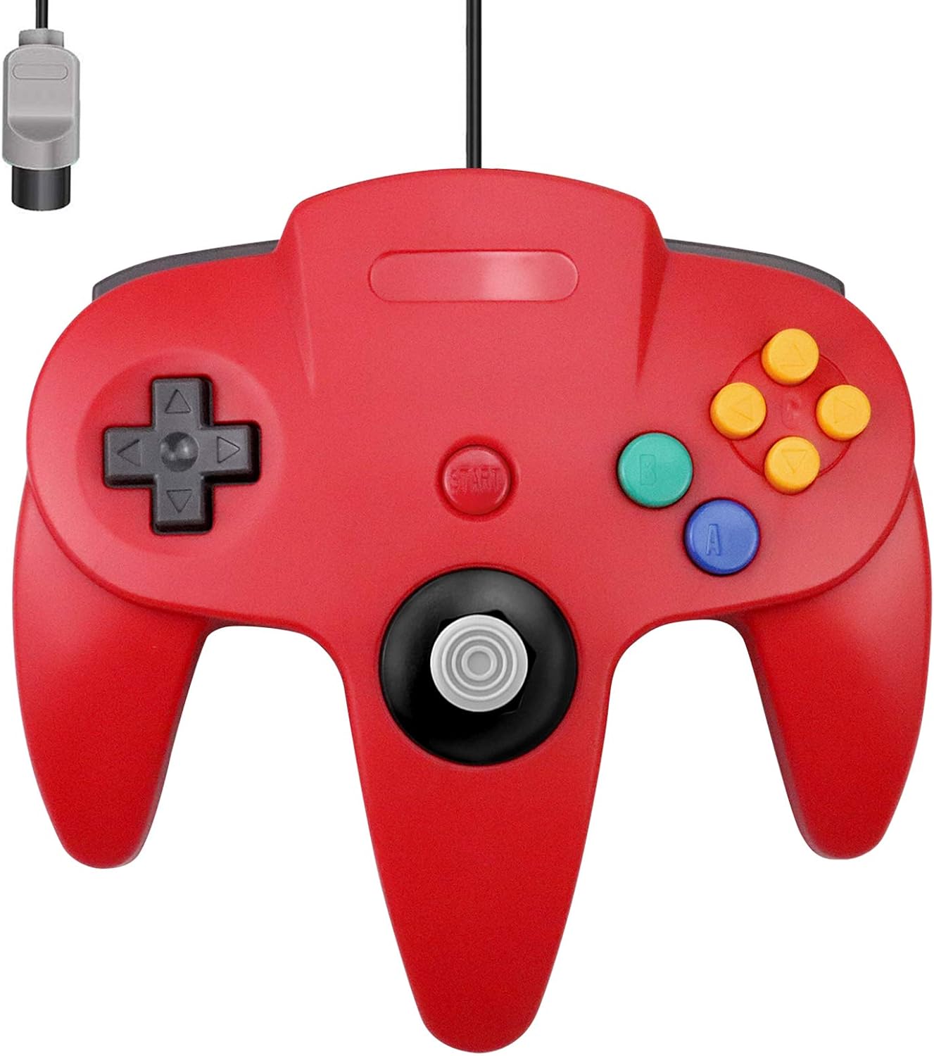 King Smart Wired N64 Controller, Upgrade Joystick Gamepad Controller for Original Nintendo 64 Console (Sapphire Blue and Clear Red) (Pink Camouflage)