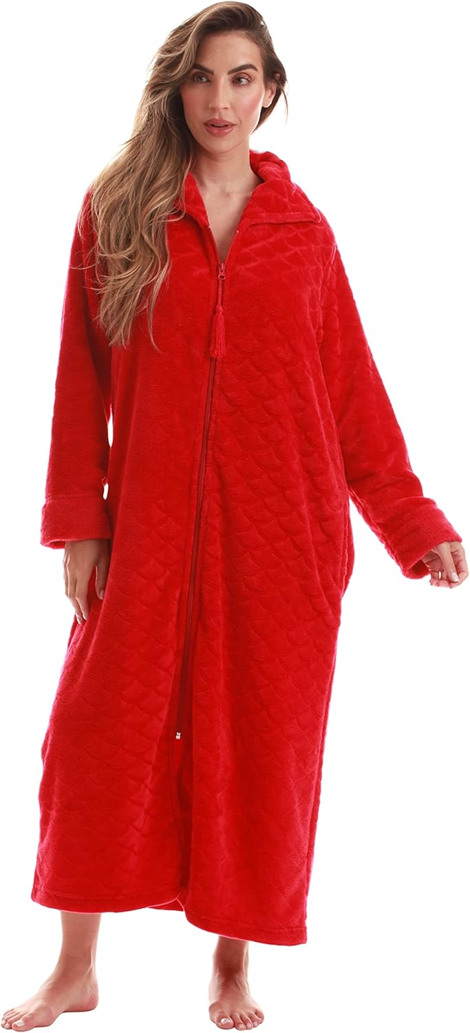 Just Love Plush Zipper Lounger Robe for Women