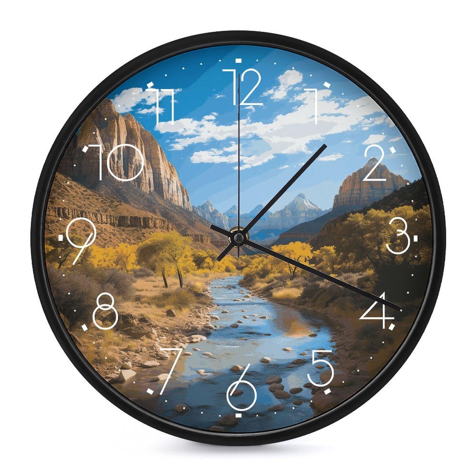 Horloge murale Zion National Park 25cm silencieuse ronde moderne