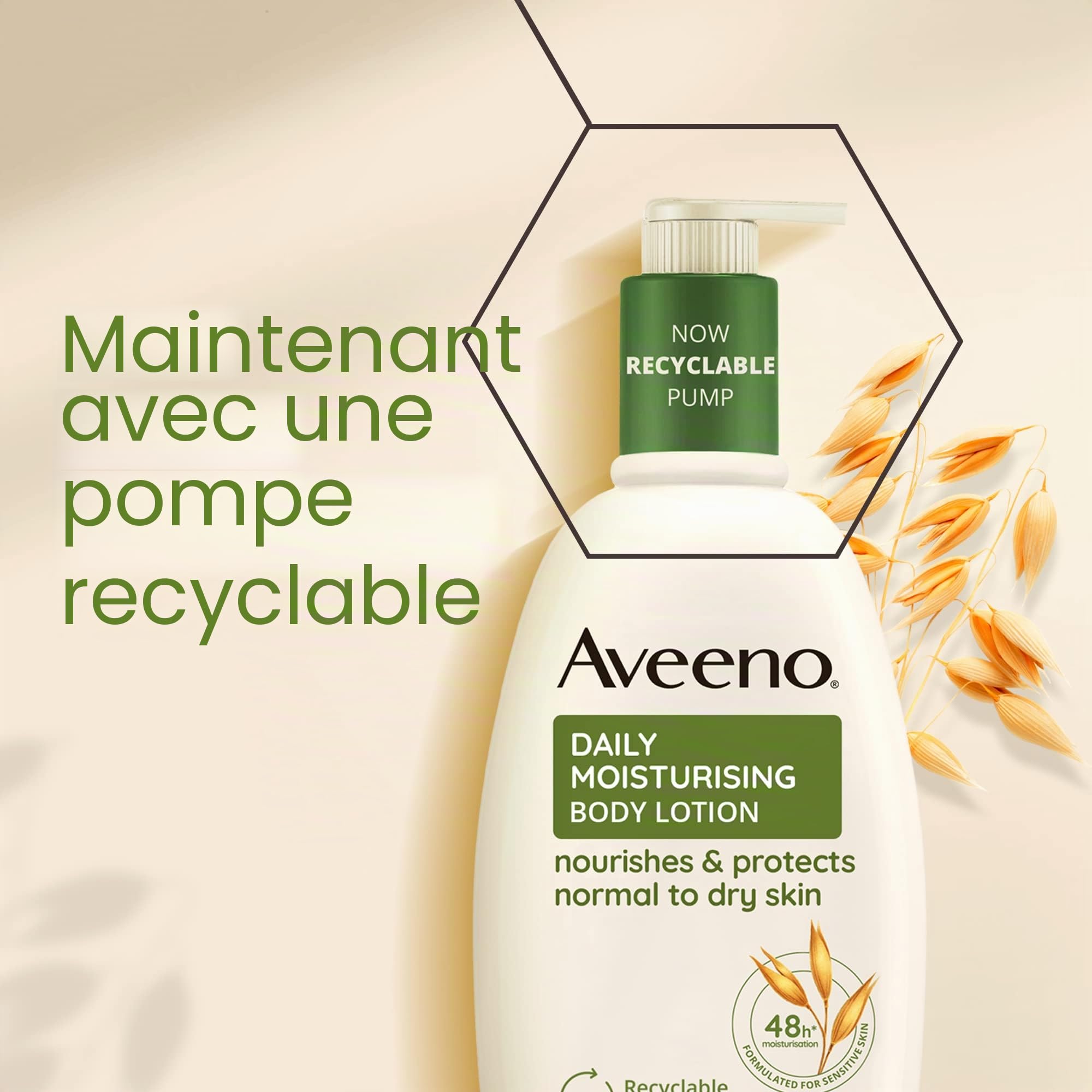 Aveeno Lot de 3 lotions hydratantes quotidiennes pour le corps (3 x 500 ml), lotion hydratante enrichie en flocons d'avoine colloïdale nourrissante, crème hydratante douce pour le corps adaptée aux