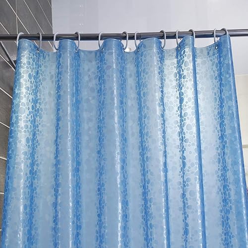 Miniatura 2 de WELTRXE - Cortina de ducha resistente de etilvinilacetato con imanes. Repelente al agua para el baño. No guarda olores. Cortina de ducha sin PVC.