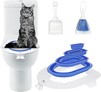 Cat Toilet Training Kit, Plastic Sand Box Mat Trainer Toilet Cleaning Hygienic Pet Supply 2025