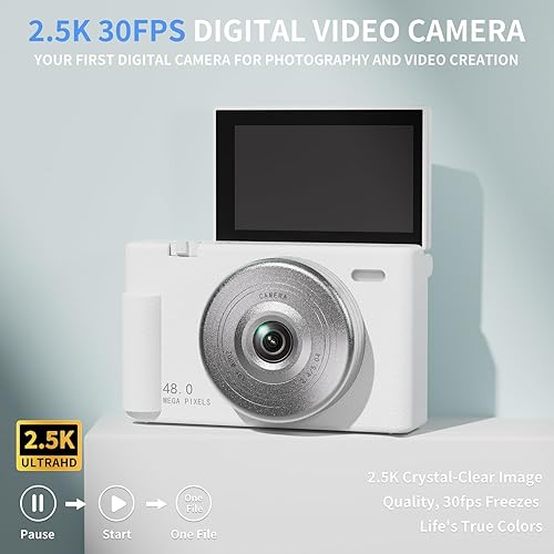 Miniatura 2 de Cámara digital 2K con filtro múltiple de 48 MP con zoom 16X antivibración, pantalla LCD de 3 pulgadas, cámara compacta para vlogging con tarjeta SD