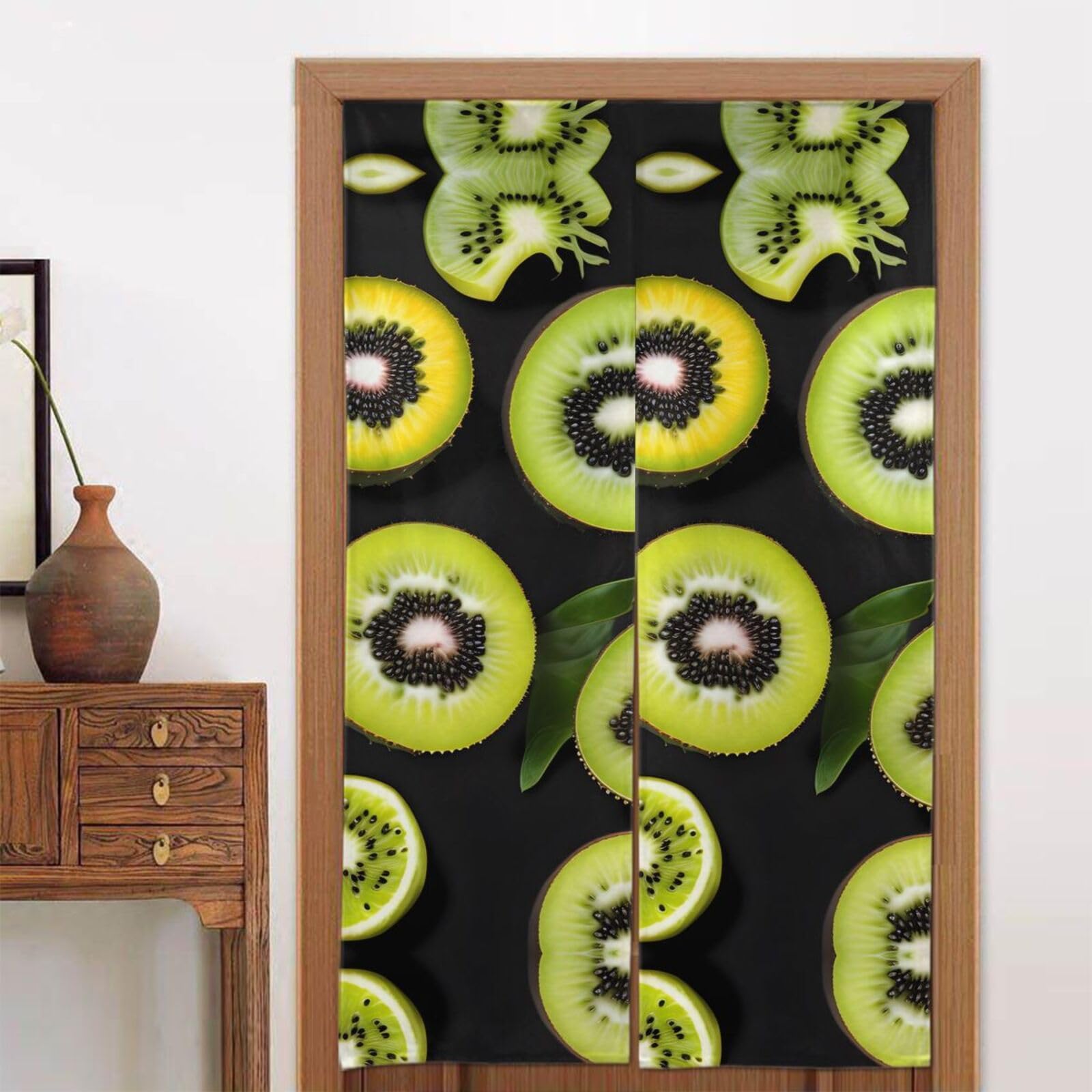 chenfandi Green kiwi Door curtain, blackout, suitable for bedrooms, bathrooms, windows, etc., 86 x 143 cm.