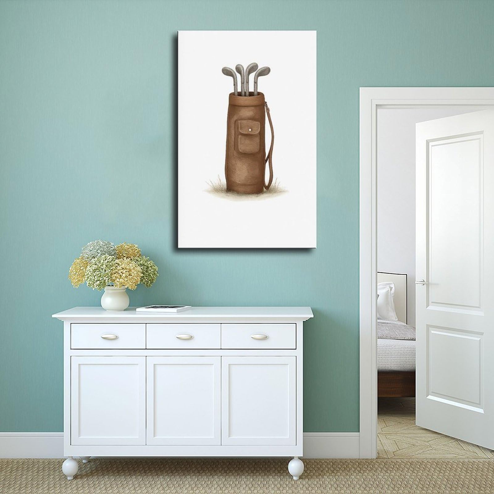 Decorazione per la camera dei bambini a tema sportivo retrò, 1 poster su tela, decorazione per camera da letto, ufficio, stanza, regalo, 61 cm L x 91,4 cm W
