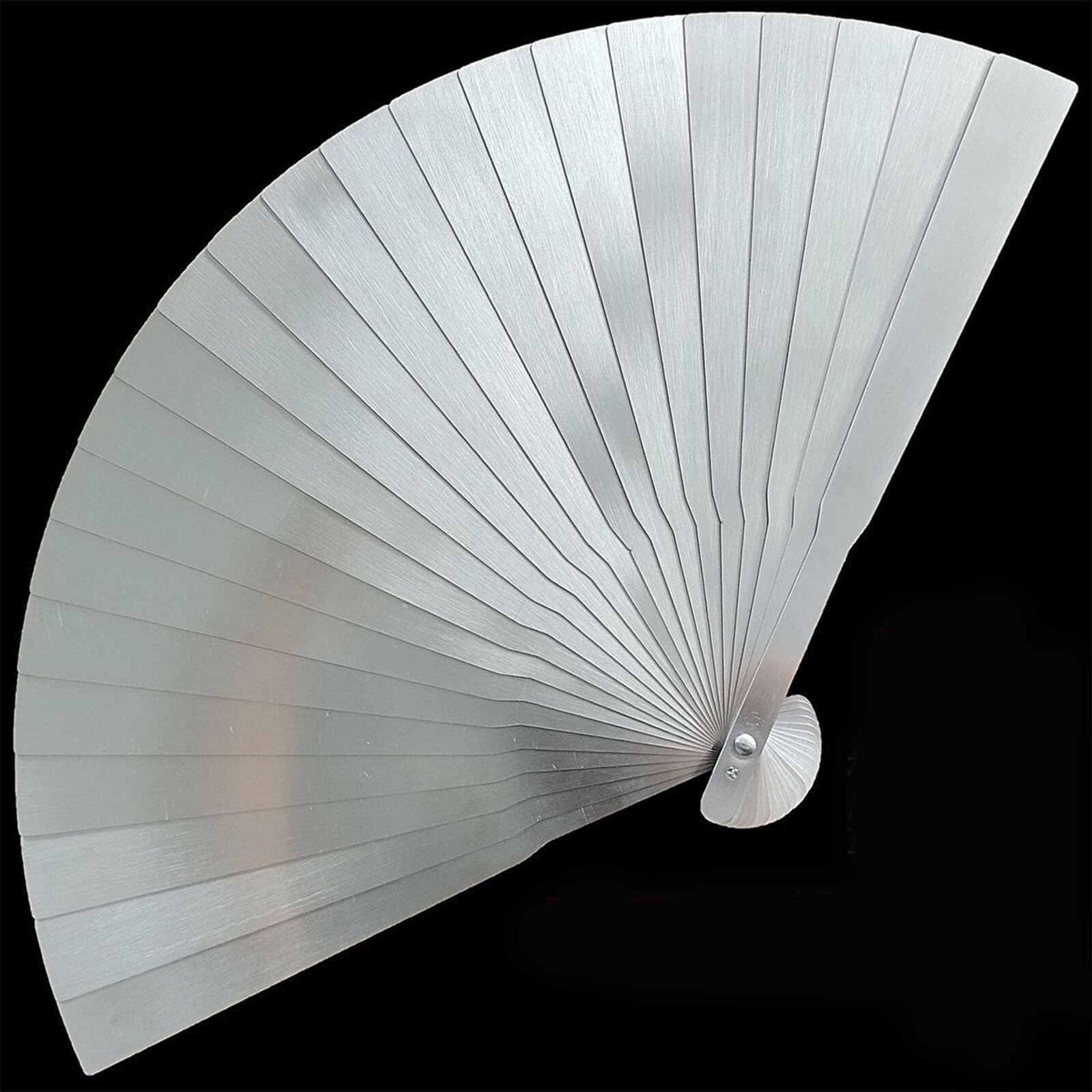 Generic Stainless steel metal Tai Chi Chinese style folding fan, Ancient style hollow martial arts fan self-defense kung fu fan (E), Silver(EE)