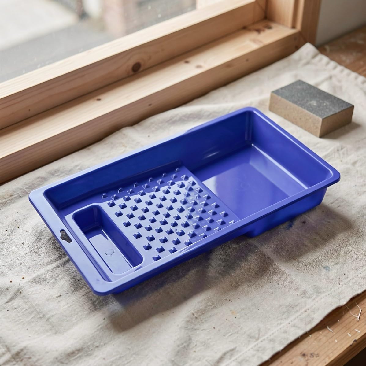 8pcs Paint Roller Tray Plastic Rectangular Paint Mixing Pan Blue