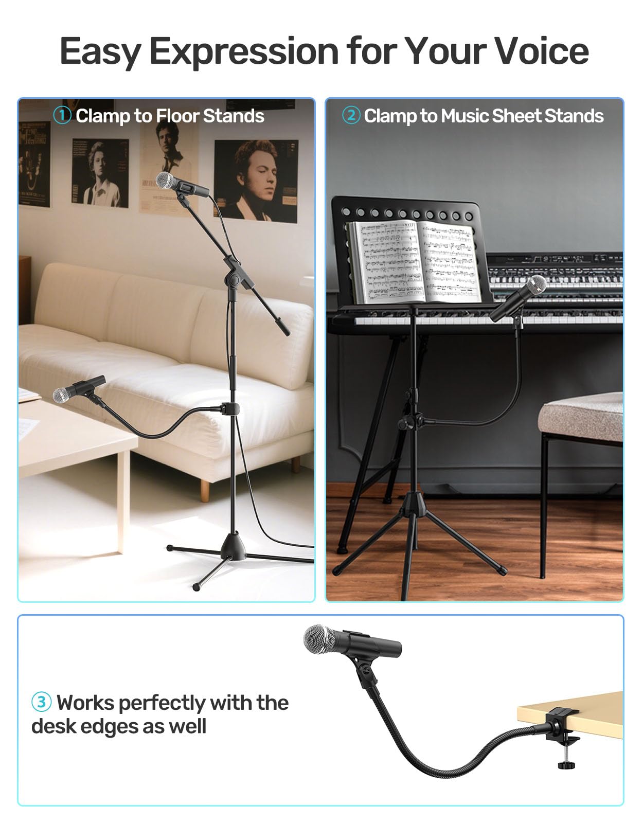 Etour 19-inch Gooseneck Microphone Stand - Image 2