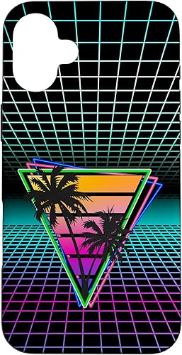 Miniatura 22 de iPhone 11 80s Inspirado Triángulo Láser Retro Synthwave Sunset Case