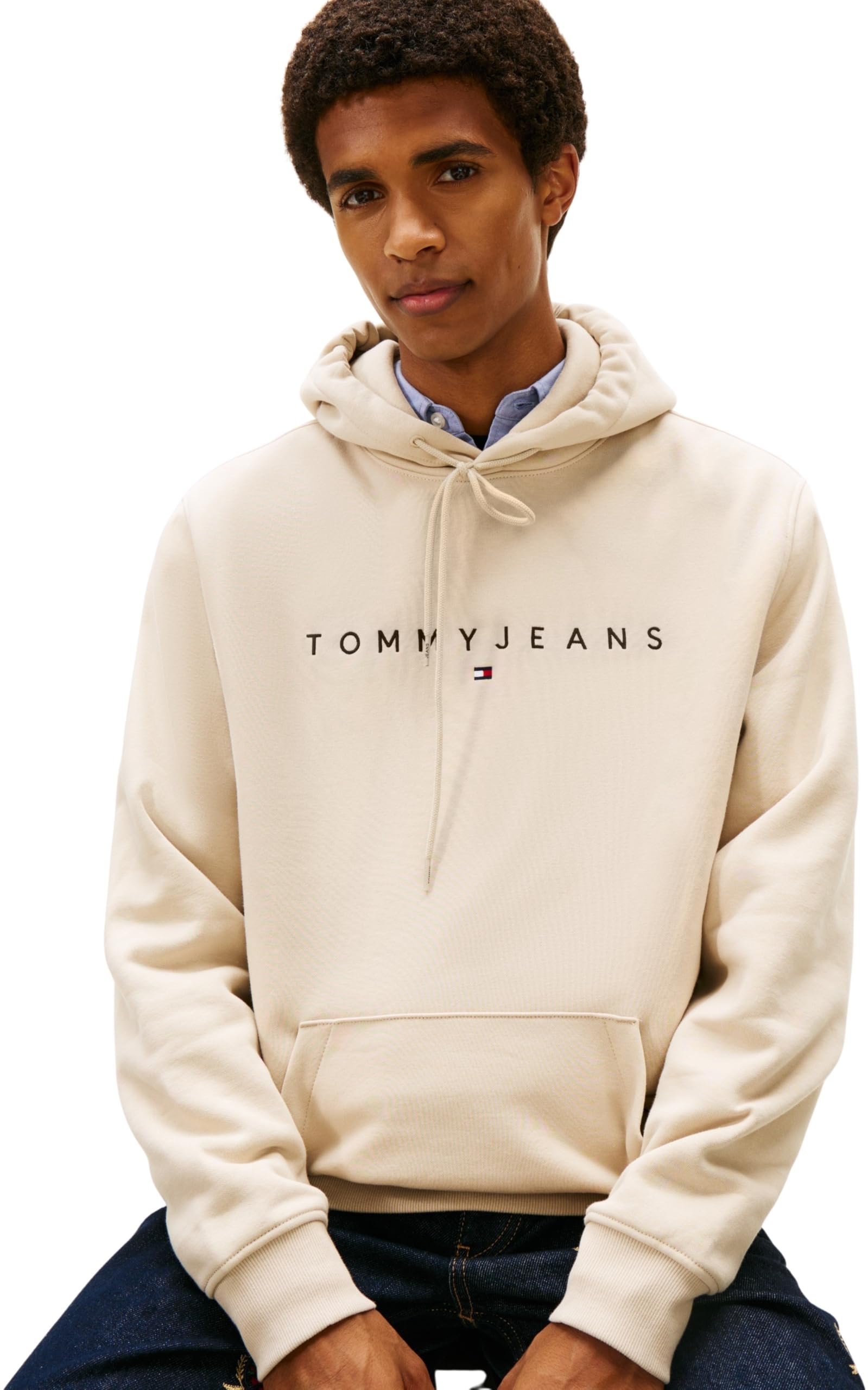 Tommy Jeans Sudadera Hombre Linear Logo con Capucha