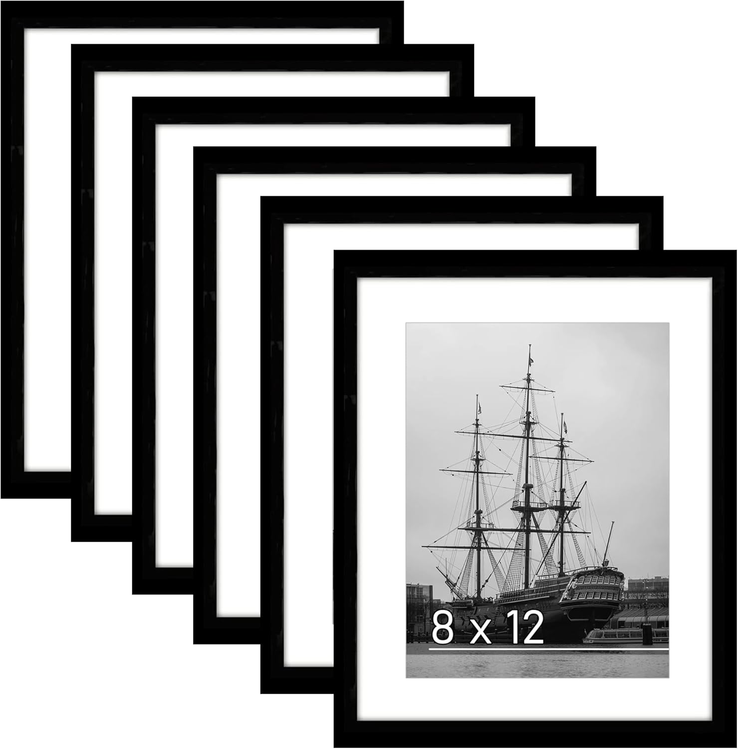 PEALSN 9x12 Picture Frame Set of 6, Display Pictures 6x8