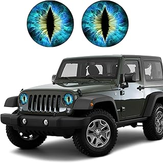 2PCS Beast Eyes Headlight Decals, 3D Stereo Eyes Headlight Decal Stickers, Car Body Window