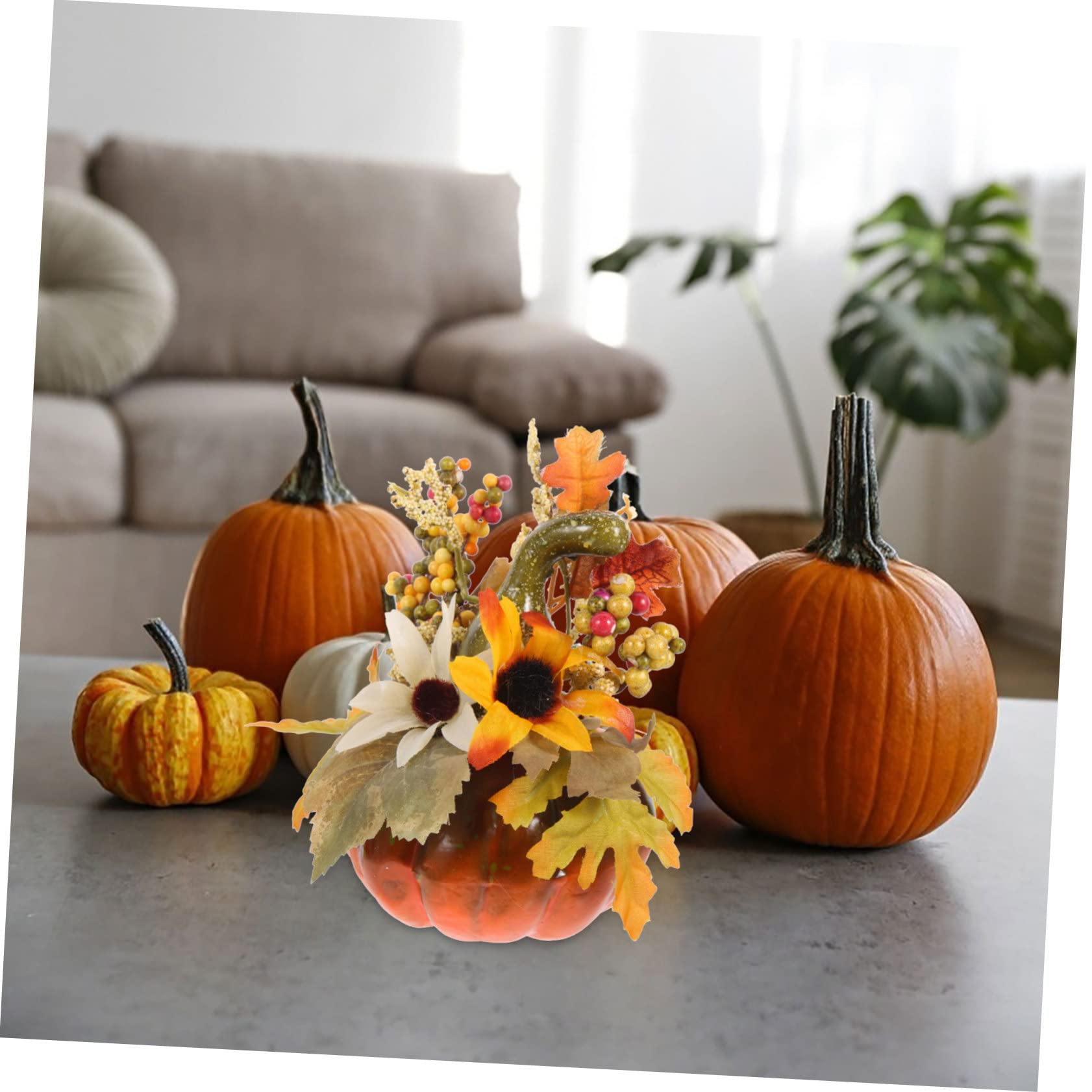 Künstliche Kürbisdeko Qj703 Grün aus Kunststoff für Halloween Herbst