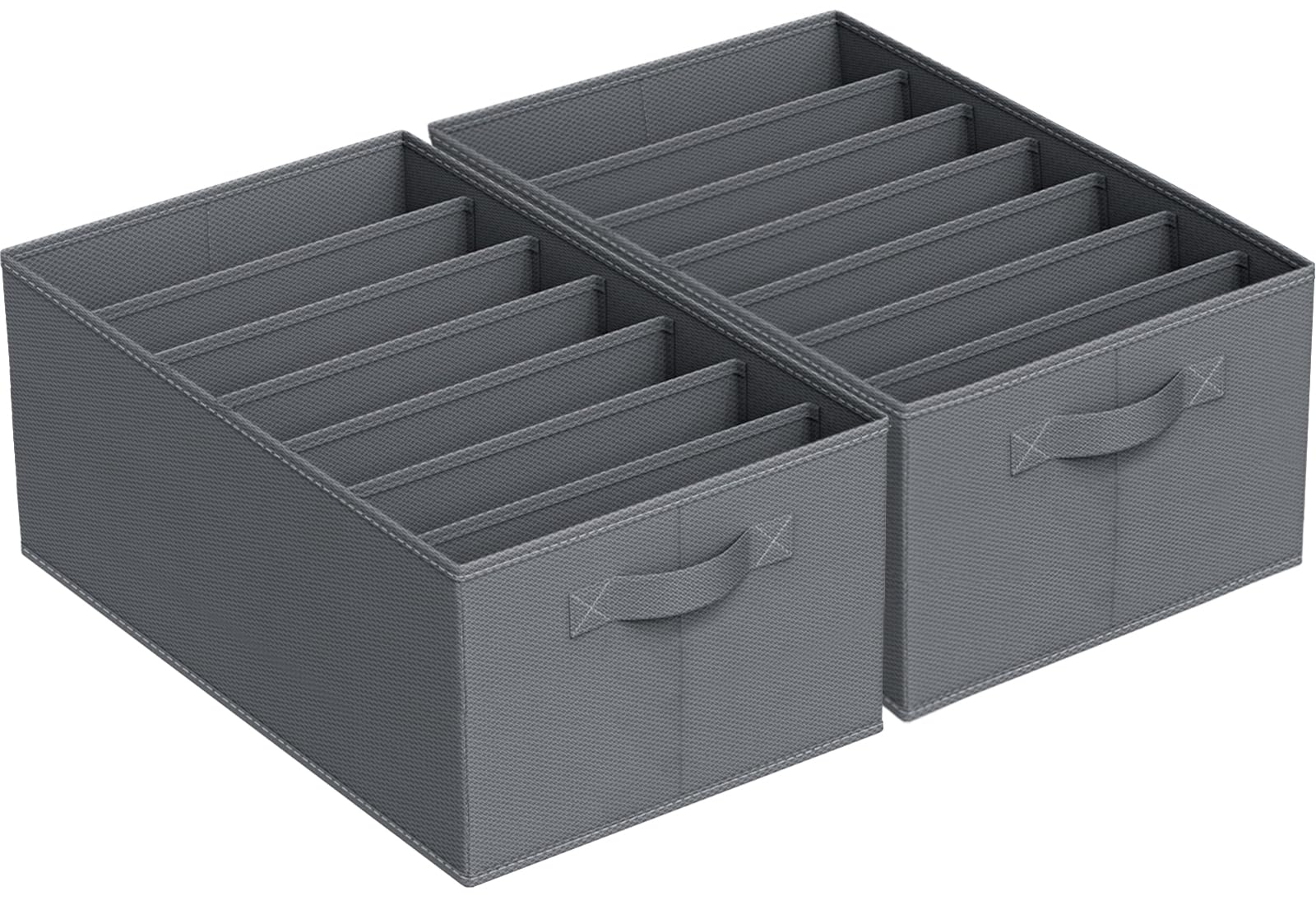 Niviy Organizador Armario Ropa Caja Ordenar Pantalones Plegable para Jeans,Bufanda,Camisetas Separadores De Cajones con 7 Compartimentos 44x30x20cm 2PCS