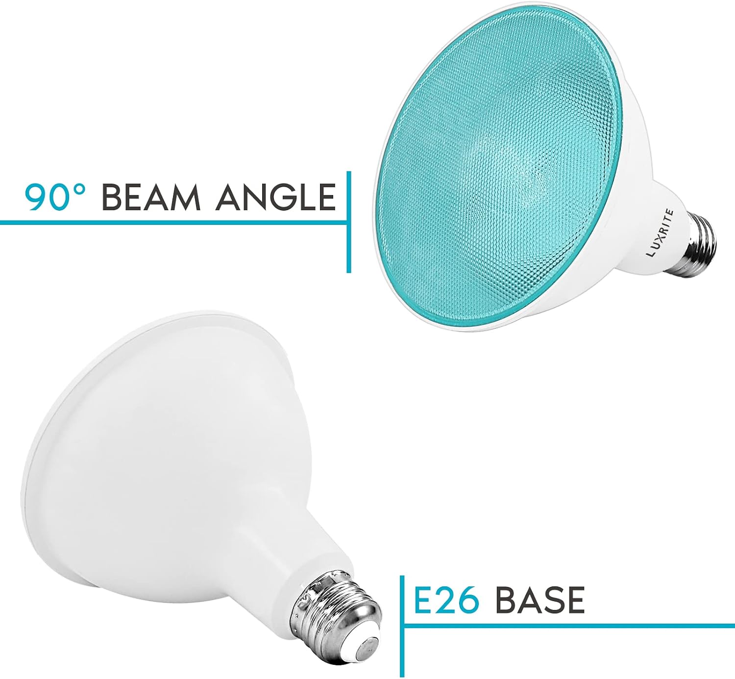 LUXRITE LED PAR38 Flood Blue Light Bulb, 8W (45W Equivalent), LED Blue Flood Light Bulb, Damp Rated, UL Listed, E26 Base, Indoor Outdoor, Holiday, Party, Decoration, Event, Home Lighting