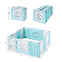 Vista 6 de Albott Patio de juegos para bebé, 14 paneles, centro de juegos de seguridad para niños, panel de juegos y puerta con bloqueo de seguridad