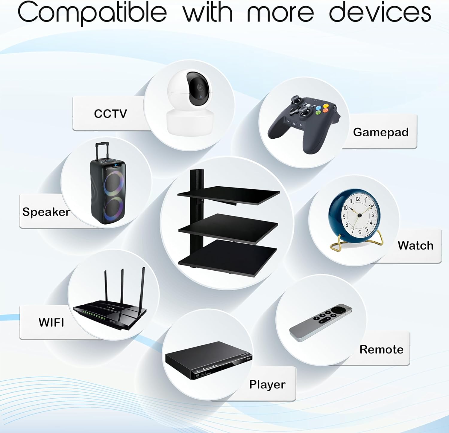 FEBTECH Floating TV Shelf for Wall – Under TV Shelf for Cable Box, Soundbar, and Accessories – Wall Mounted Audio-Video Shelving Stand, TV Top for Under TV Setup