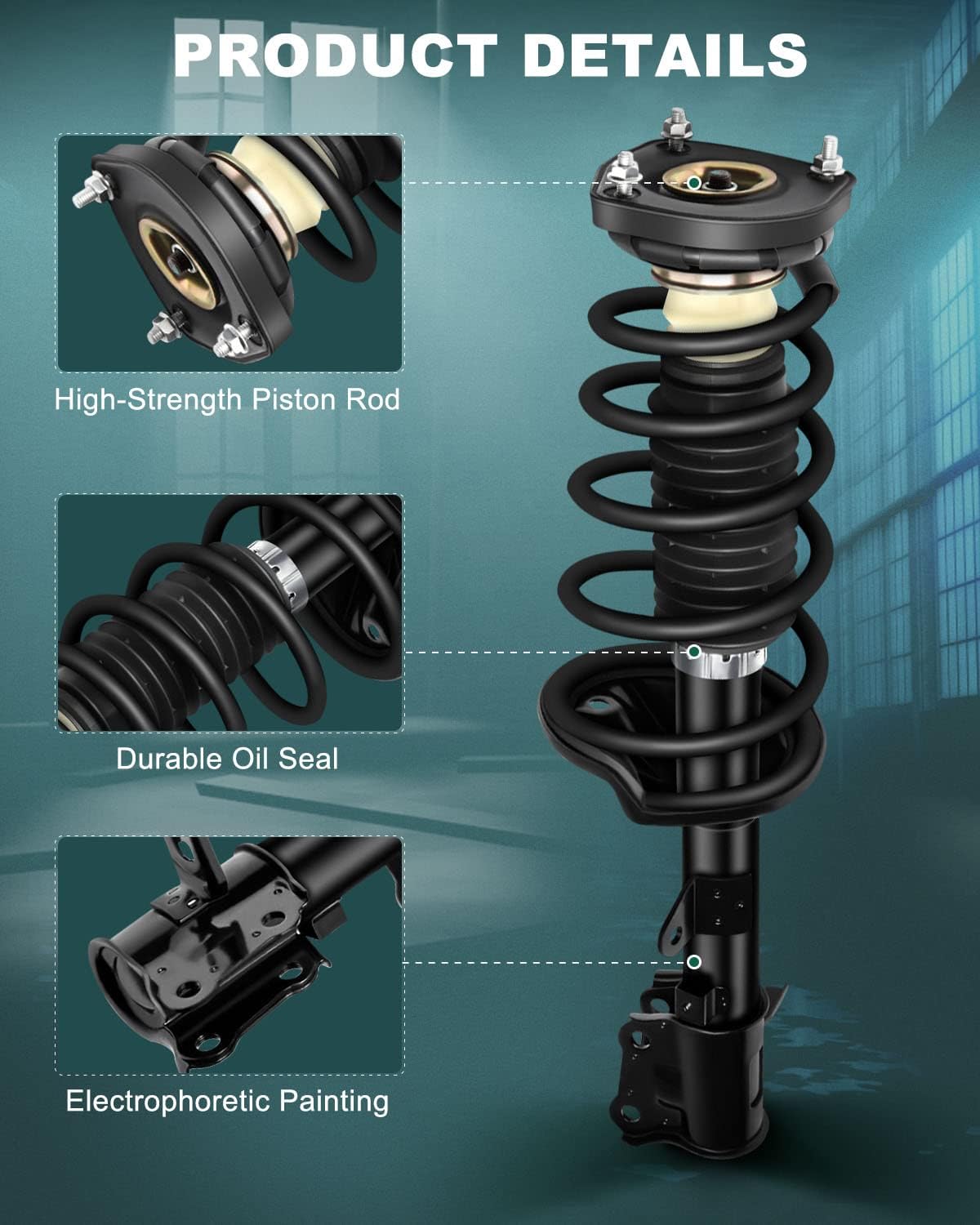 AUTOMUTO 2X Rear Strut Spring Assembly Shock Absorber for 2000-2006 for Hyundai Elantra Replace for 171407 171406