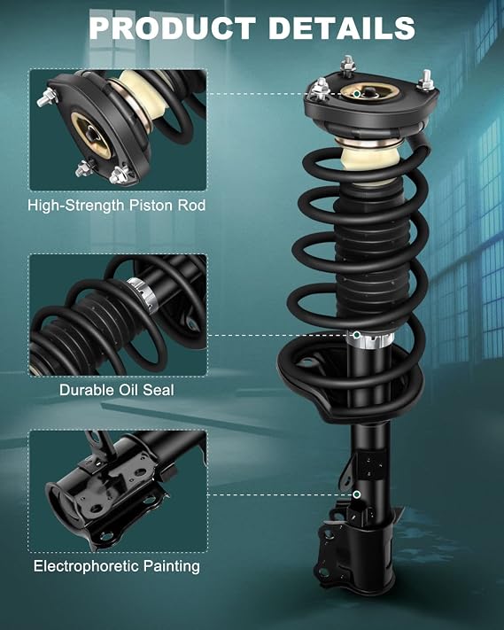 AUTOMUTO 2x Rear Strut Spring Assembly Shocks for Hyundai Elantra 2000-2006 | Struts Shock Absorber for Hyundai Elantra 2000 2001 2002 2003 2004 2005 2006, Replace for 171407 171406 (Set of 2)