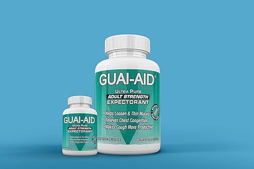 Miniatura 4 de 524 cápsulas vegetales de guaifenesina ultra pura de 600 mg (incluye botella de viaje de 24 tamaños)