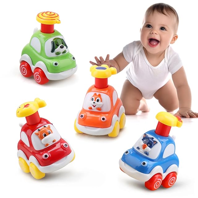 Amy&Benton Coches de Juguetes 2 años, Coches Bebes 1 años, Coche de Presión con Forma de Animal