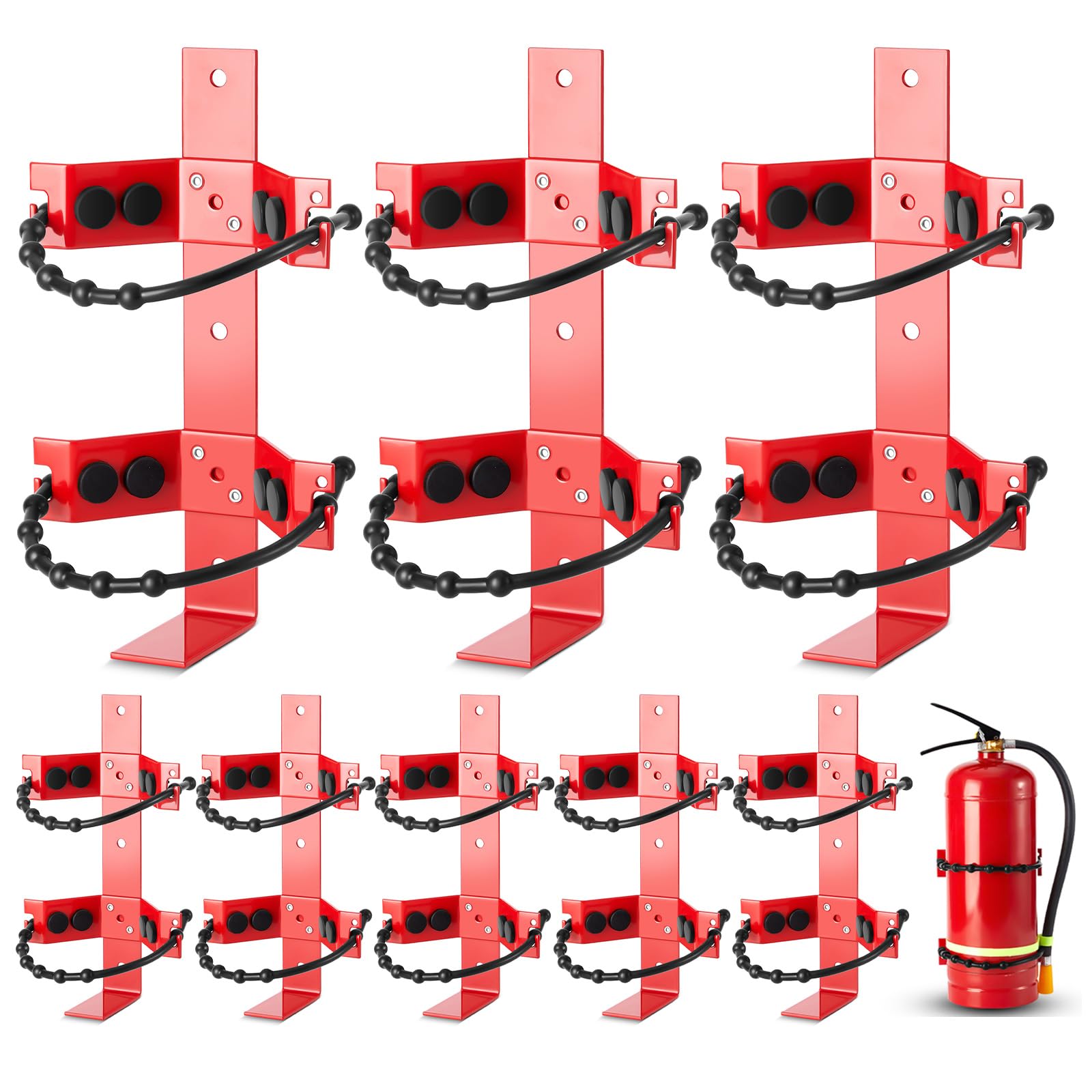 RattanView 8 Pcs Fire Extinguisher Bracket, 10 Lb, Red