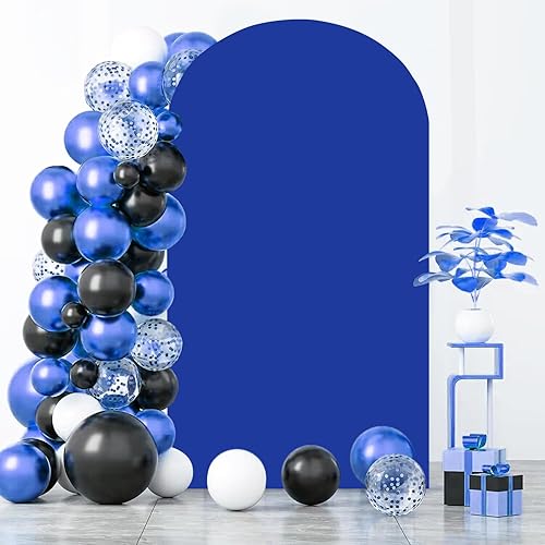 Miniatura 6 de Cubierta de arco de elastano azul real de 7.2 pies, cubierta de arco de Chiara redonda superior para arco de tela para ceremonia de boda, cubierta