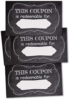 50 Coupon Cards, Coupons for Mom, Wife, Husband, Business, Business Blank Coupons Gift Certificates Vouchers.