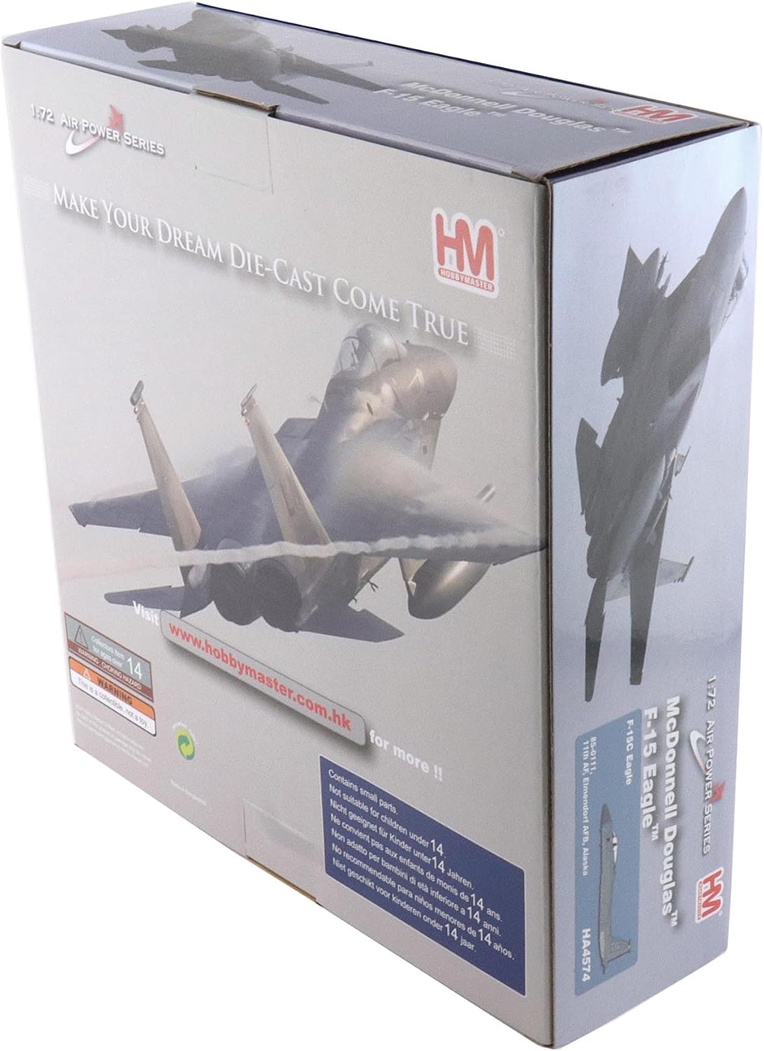 Hobby Master | 1:72 Scale Diecast Military Aircraft Replica | F-15C Eagle 85-0111, 11th AF, Elmendorf AFB, Alaska | Model HA4574