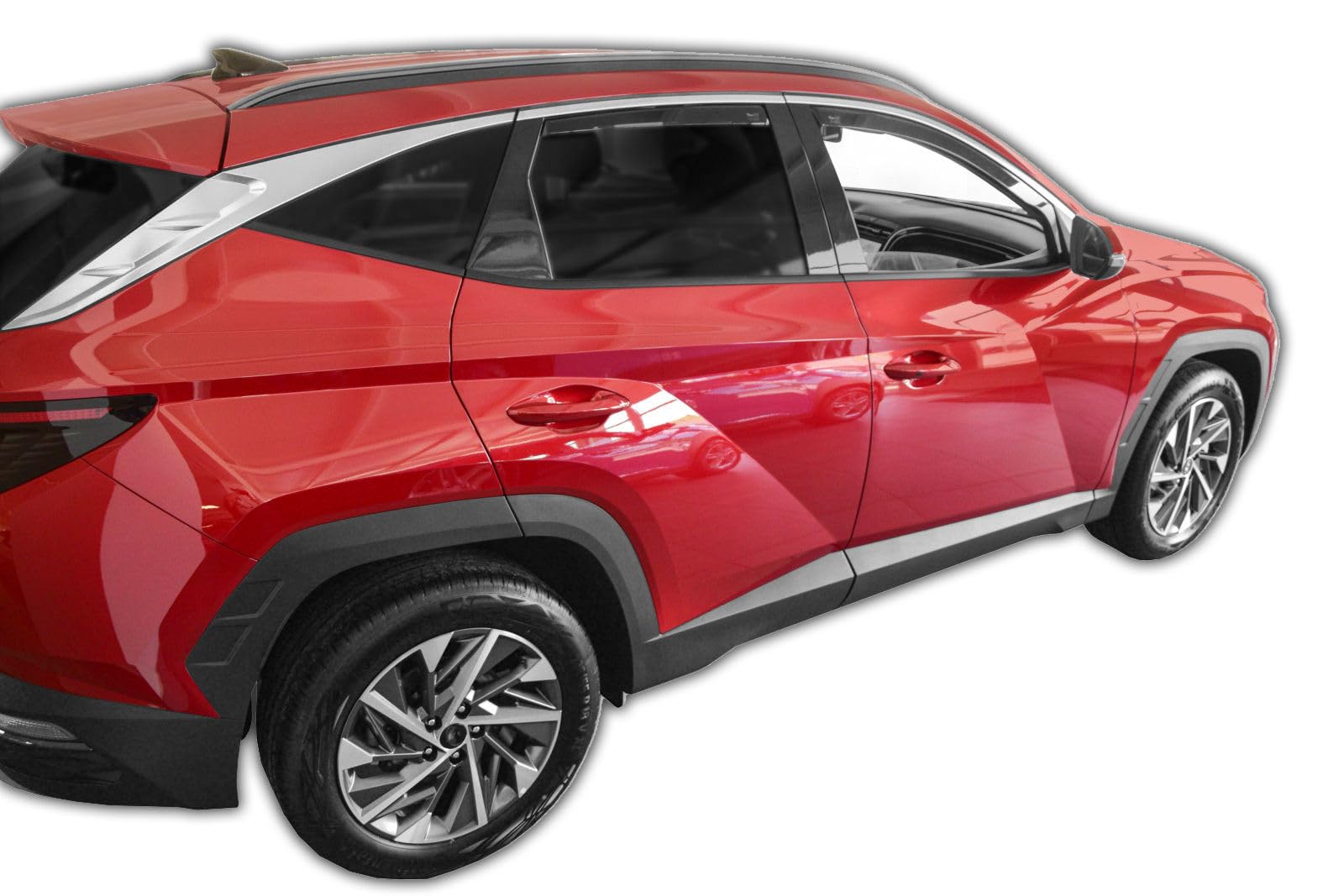 SCOUTT J&J Automotive GP Windabweiser passend für Hyundai Tucson 5-Türer ab 2020 4tlg, Vorne und Hinten Regenabweiser Passform Getönt Schwarz