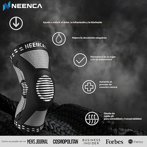 Miniatura 6 de NEENCA Rodillera profesional para aliviar el dolor, soporte médico de rodilla con almohadilla de rótula y estabilizadores laterales, rodillera