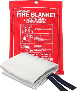 PRIORMAN 79x79" Emergency Fire Blanket - Fiberglass Flame Retardant for Kitchen, Car, Camping, Home & Fireplace Safety