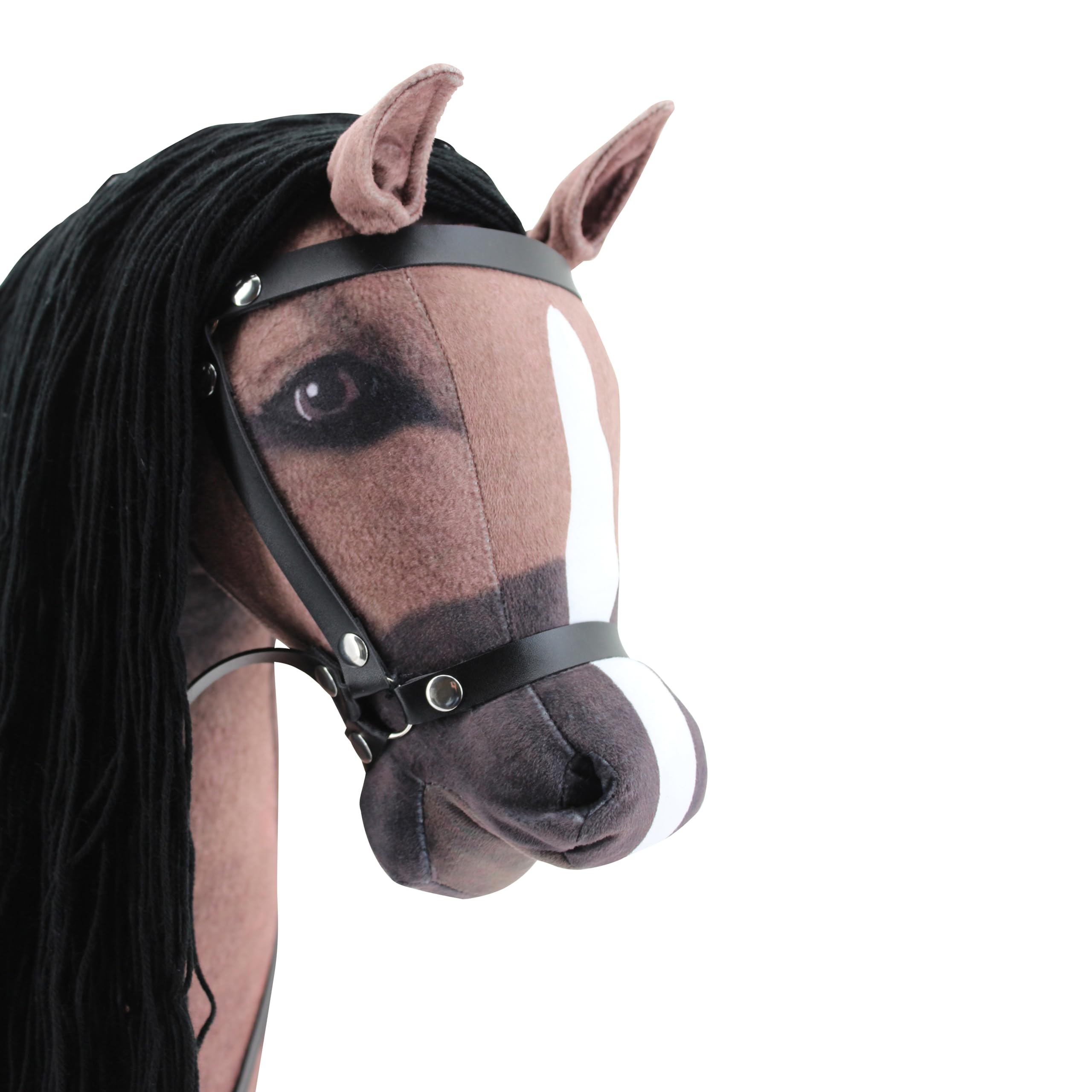 Sweety Toys Stehpferd zum Reiten- Plüschpferd Reittier Keine Montage erforderlich (Dunkelbraun)