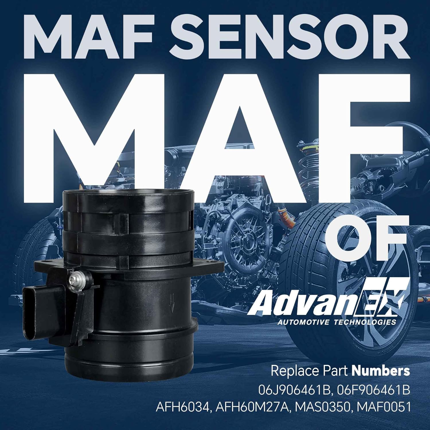 06J906461B Mass Air Flow Sensor MAF Compatible with Audi A3/TT Volkswagen Beetle/CC/Eos/GTI/Jetta/Passat/Tiguan Replaces AFH6034 MAF0051