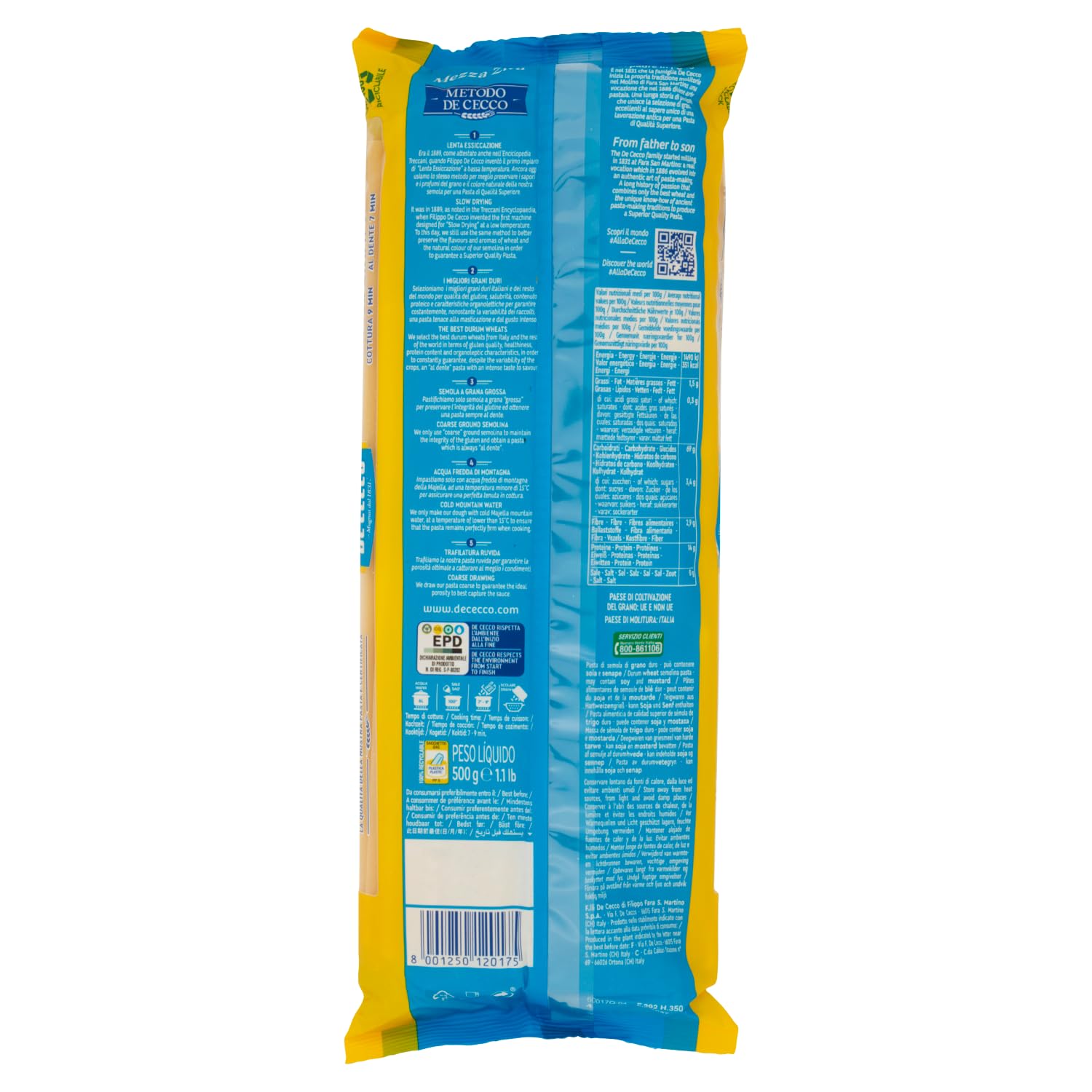 De Cecco Mezza Zita n°17, pasta de trigo duro 24 x 500 g - secado lento, sujeción perfecta para cocinar - cocción 9 min (al dente 7 min) - Fabricado en Italia + Italian Gourmet Polpa 400 g