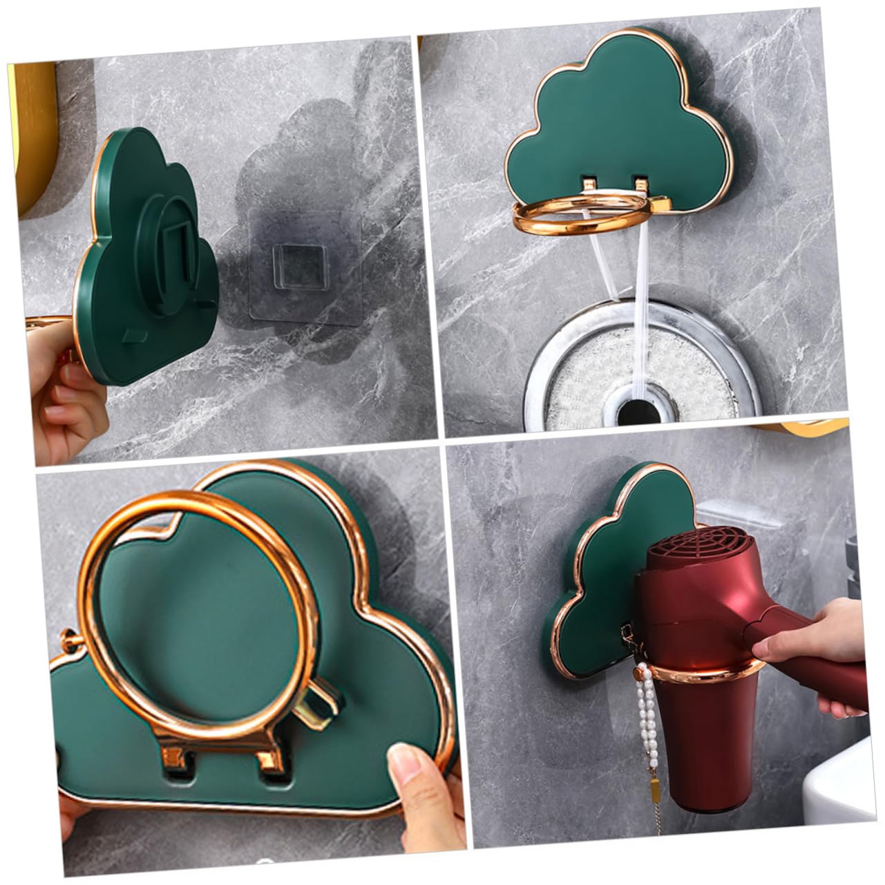 Mikinona Hair Dryer Storage Holder Wall Mounted Blow Dryer Rack for Bathroom Durable and Elegant Design Fit for Hair Dryers Convenient Organization Easy