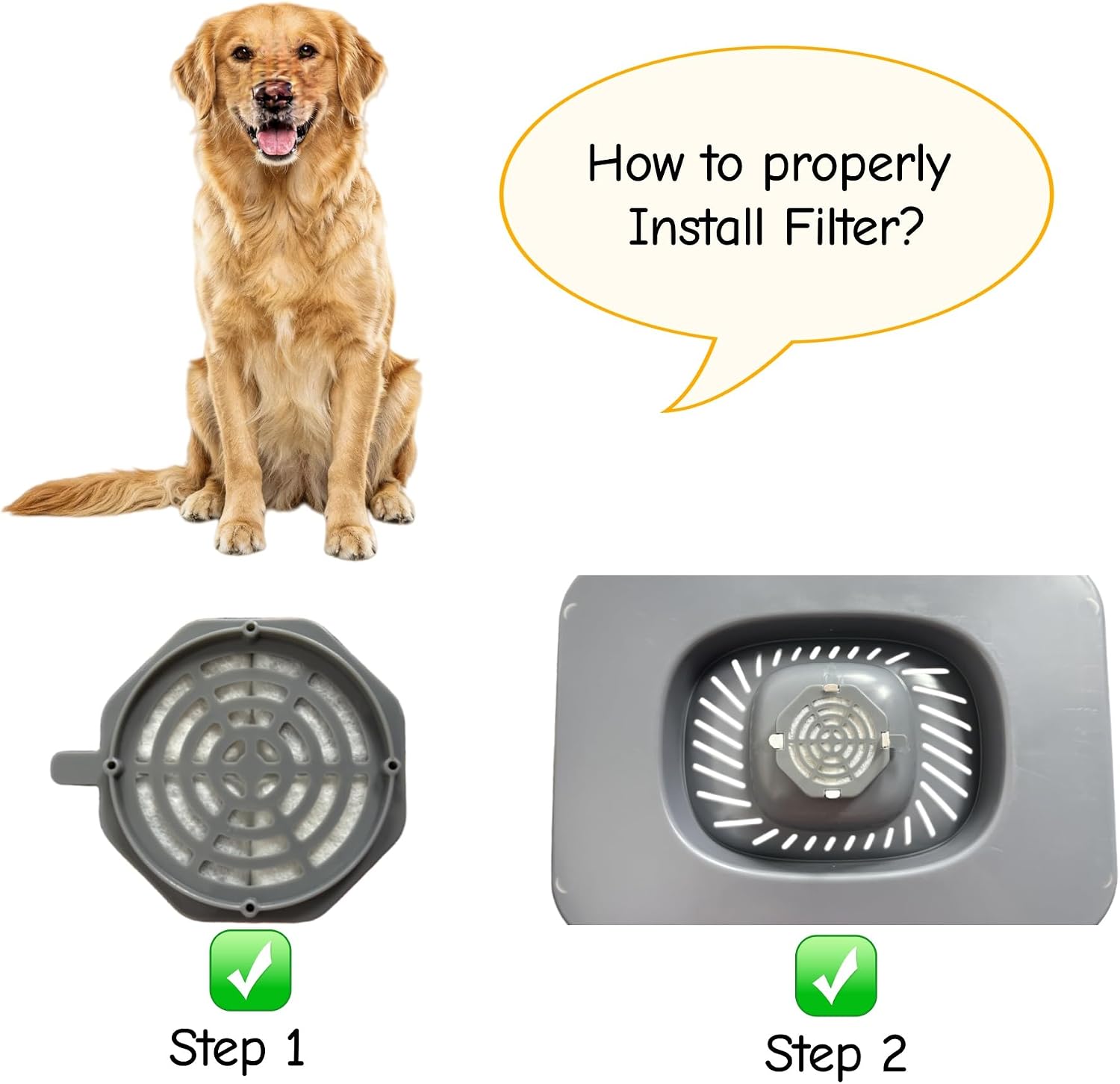 Dog Water Bowl Filter Replacement, 10 Pack Activated Carbon Filter Refills, Compatible with 18L Extra Large Dog Raised Bowl, Easy to Install