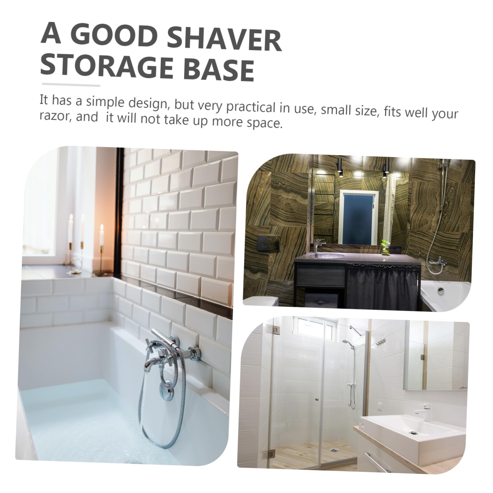 SOESFOUFU Mini Wall Storage Hook 4 Pack Shower Hooks Razor Stand Shaving Stand Shaving Brush Holder Modern Design