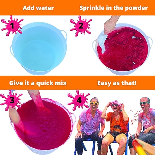 Miniatura 5 de PARTY GOAT Polvo de slime instantáneo rosa. Kit a granel de 25 galones. Solo tienes que añadir agua. Mezcla de slime líquido para volcar a personas