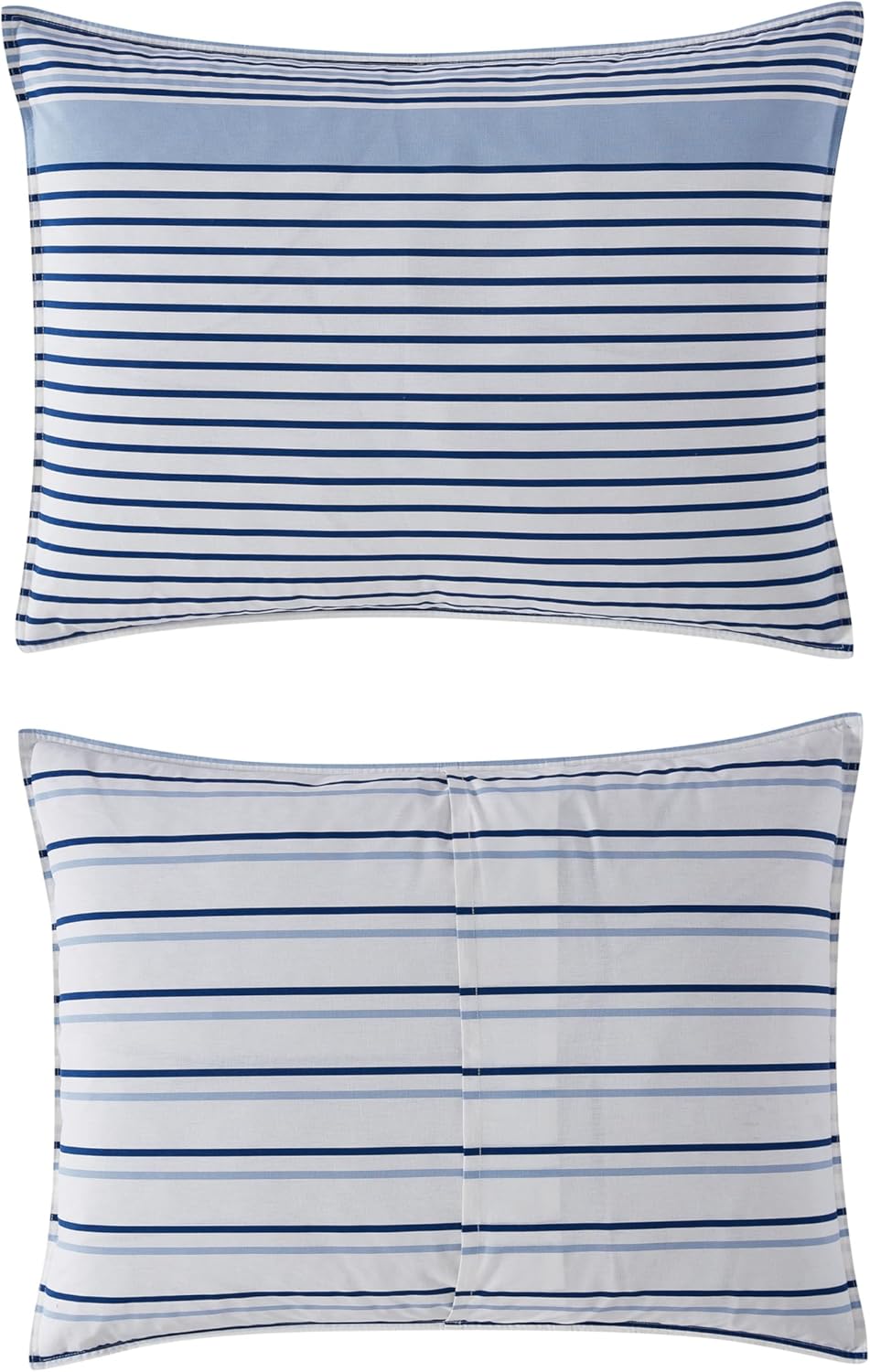 Eddie Bauer - Twin Comforter Set, Cotton Bedding with Matching Sham, Two-Piece Back Closure, Dorm Essentials (Cooper Stripe Blue) - Image 3