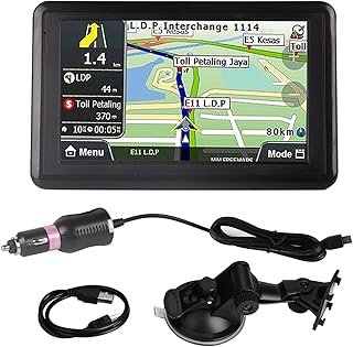 5 Inch Universal Car Navigator, 2023 Latest Map with Capacitive Screen for Smoother Touch, Multiple Route Options with Voice Broadcast, for Cars Bikes Trucks