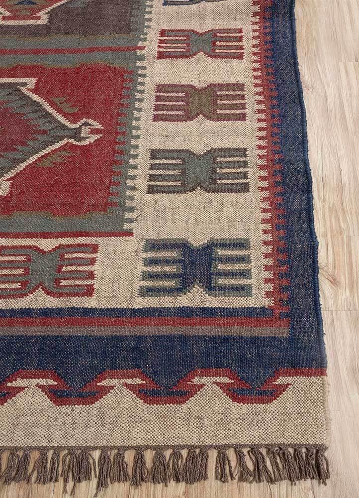 Tapis Kilim en laine et jute fait à la main - Tapis rustique bohème tribal (200 × 300 cm)