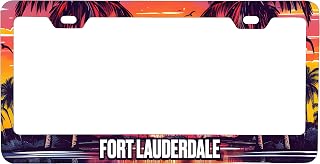 Fort Lauderdale Design B Souvenir Metal License Plate Frame Single